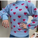 Blusa Feminina de Inverno em Tricô com Coração