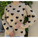 Blusa Feminina de Inverno em Tricô com Coração