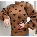 Blusa Feminina de Inverno em Tricô com Coração