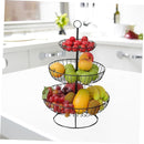 Cesta Organizadora de Frutas de 3 Andares em Aço Inoxidável