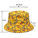 Chapéu de Verão Unissex com Estampa de Pato Dupla Face