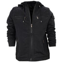 Jaqueta Masculina em Sarja com Capuz e Bolsos Forrados