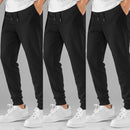 Kit 3 Calças Masculino de Moletom Jogger Flaneladas