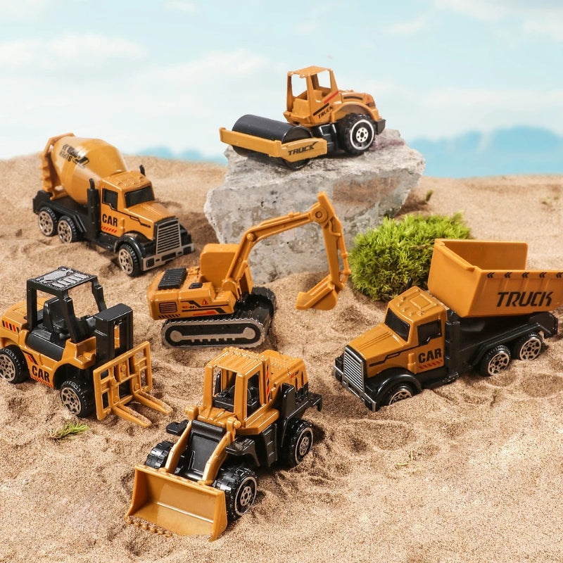 Kit 6 Veículos de Construção Infantil de Metal