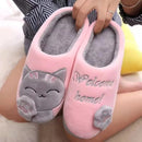 Pantufa Feminina Gato Peluciada para Inverno Antiderrapante
