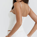 Regata Feminina Vintage de Verão com Costas Nuas e Zíper