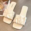 Sandália Feminina Plissada Elegante Antiderrapante