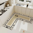 Tapete de Cozinha Absorvente Antiderrapante em Formato L