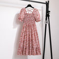 Vestido Feminino Midi Plissado Florido de Verão