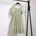 Vestido Feminino Midi Plissado Florido de Verão