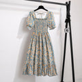 Vestido Feminino de Verão Florido Plissado